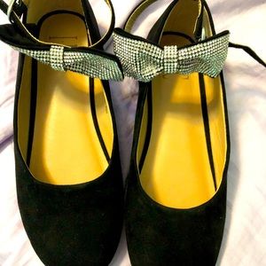 INC girls rhinestone bow dress shoes